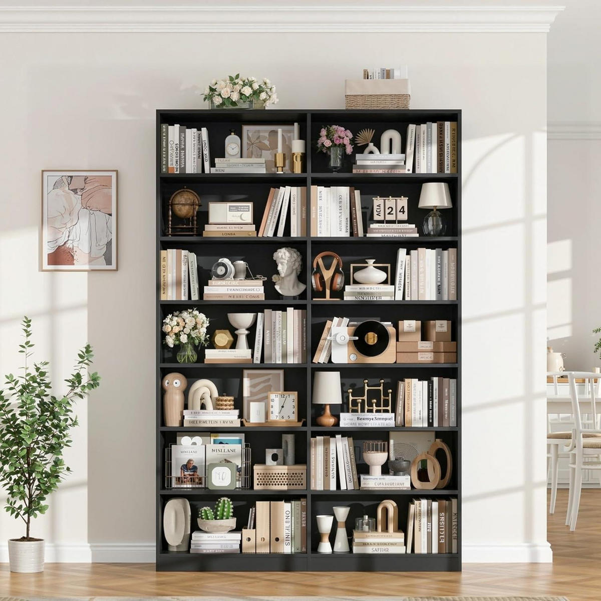 BÜCHERREGAL 212 cm schwarz - Schwarz, Holzwerkstoff (116/212/28.5cm)