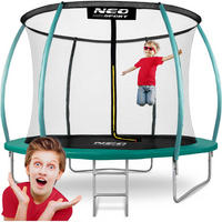 PROFILIERTES Gartentrampolin 10 ft/312 cm mit Innennetz - Grün, Metall (312/312cm)