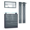 GARDEROBE Loret Front in Grau Hochglanz - Grau, Holzwerkstoff (180/200/23cm) - Vladon
