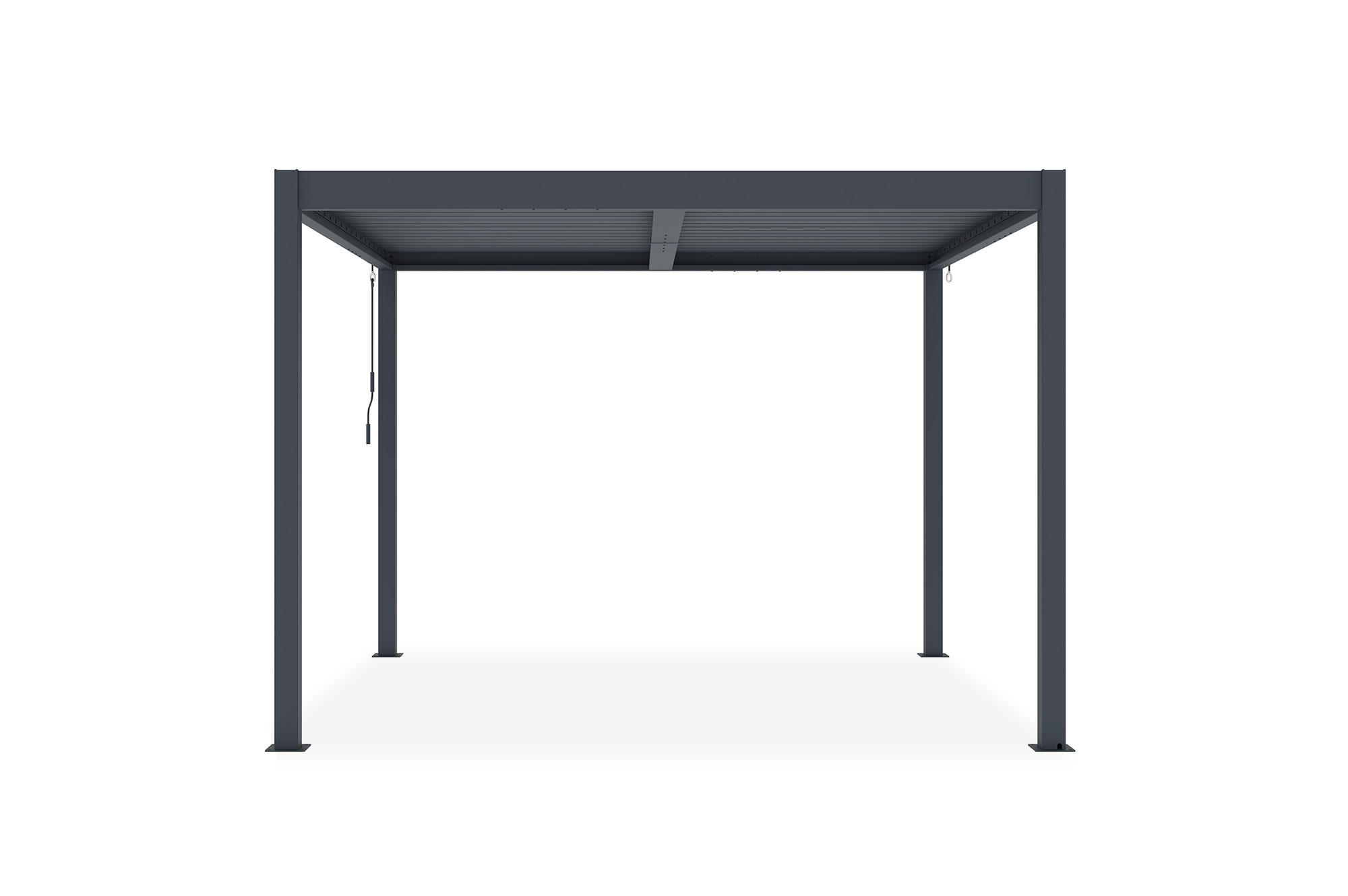 PERGOLA BIOKLIMATISCHE SELBSTTRAGENDE Piana grauem 3m x 3m - Grau, Metall (304/218/304cm) - Cazeboo