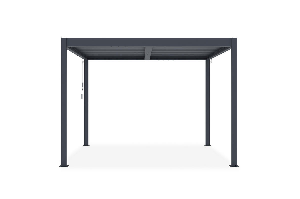 PERGOLA BIOKLIMATISCHE SELBSTTRAGENDE Piana grauem 3m x 3m - Grau, Metall (304/218/304cm) - Cazeboo
