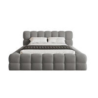 POLSTERBETT Verona 180x200 cm mit stabilem Metallrahmen, Bettkasten, Lattenrost und markantem Kopfteil - Bouclé Dunkelgrau - Dunkelgrau, Holz (180/200cm) - Chilly