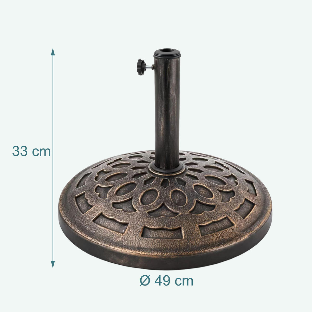 SCHIRMSTÄNDER - Schwarz, Kunststoff/Metall (49/49cm) - Relaxdays