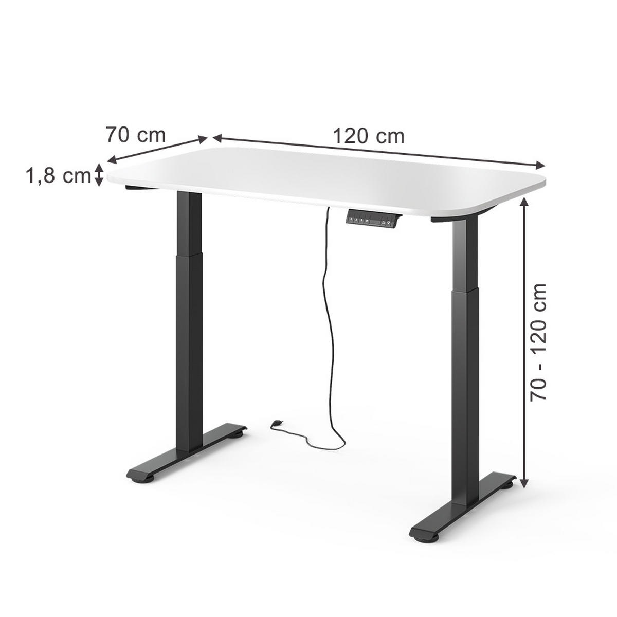 PSACÍ STŮL Elevate Černá/bílá - černá, kompozitní dřevo (70/120/120cm) - Vicco