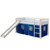 HOCHBETT mit Rutsche 90/200 cm blau - Blau/Weiß, Holz - Homestyle4u