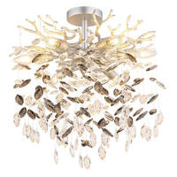 DECKENLEUCHTE Metall, Anthrazit, rauchfarbene Kristalle - Anthrazit, Glas (50/50/54cm) - Globo Lighting