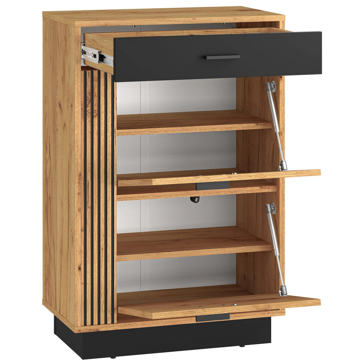 SCHUHSCHRANK Vasco Eiche 60 cm - Eichefarben, Holzwerkstoff (60/90.9/33.4cm) - Homebook