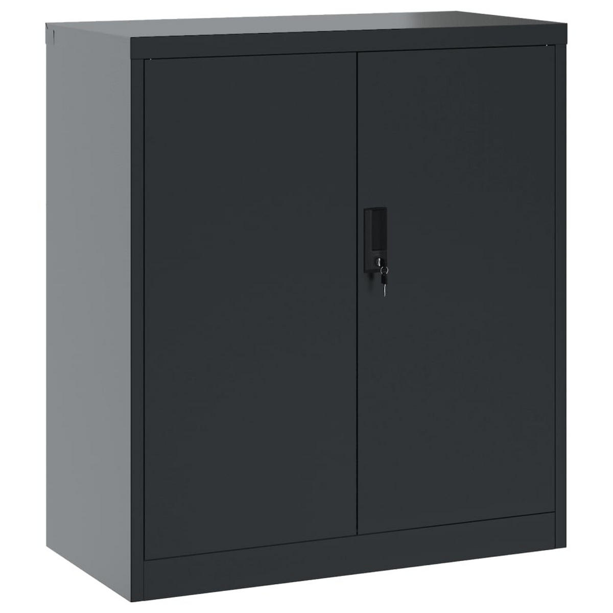 AKTENSCHRANK ANTHRAZIT 79X40X90 CM STAHL - Anthrazit, Metall (40/90/79cm) - vidaXL