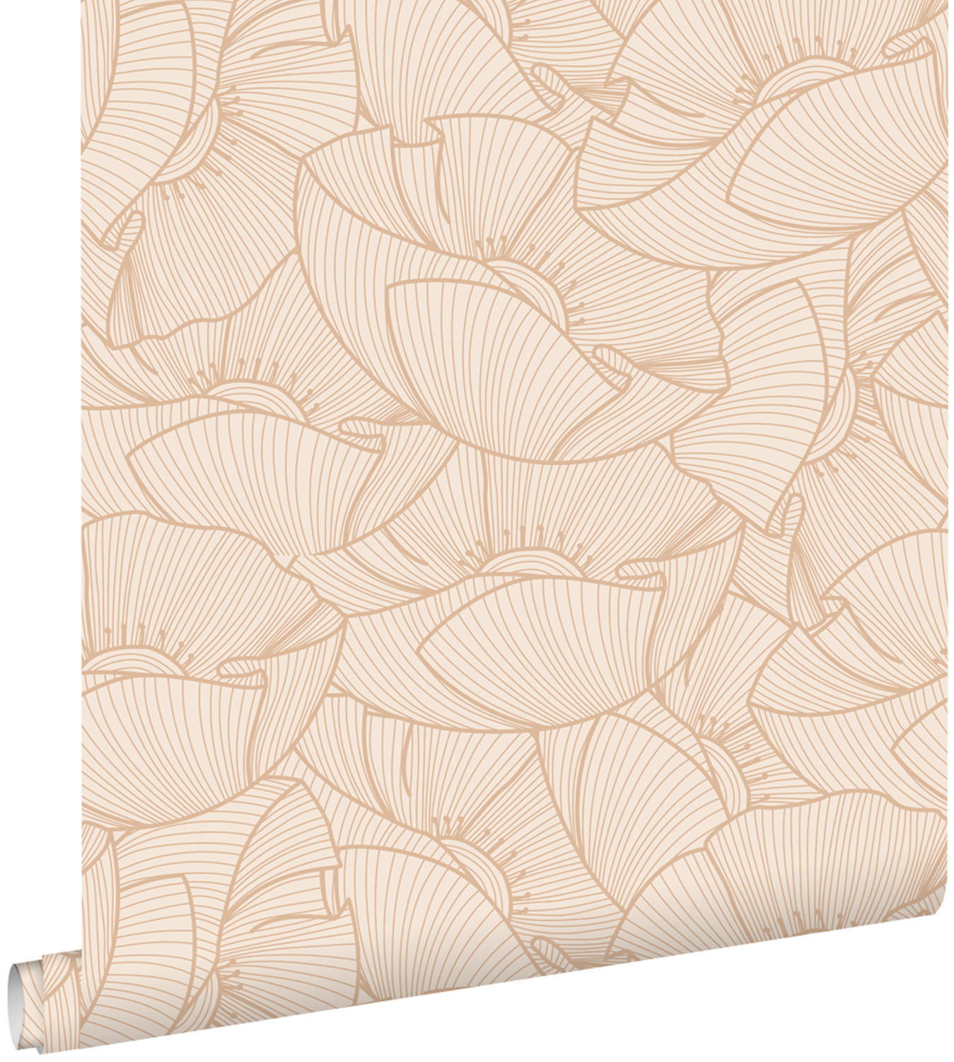 TAPETE Mohnblumen 53 cm x 10.05 m - Beige, Papier (53/1000cm) - ESTAhome