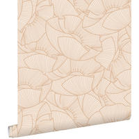 TAPETE Mohnblumen 53 cm x 10.05 m - Beige, Papier (53/1000cm) - ESTAhome