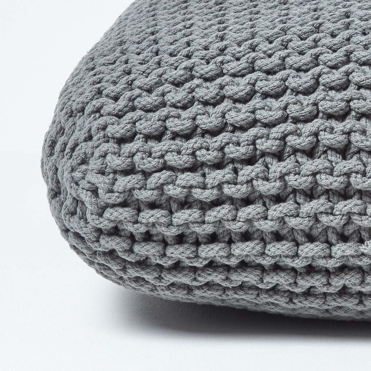 STRICK-POUF grau, Bodenkissen 70/70/20 cm - Grau, Textil (70/20/70cm) - Homescapes