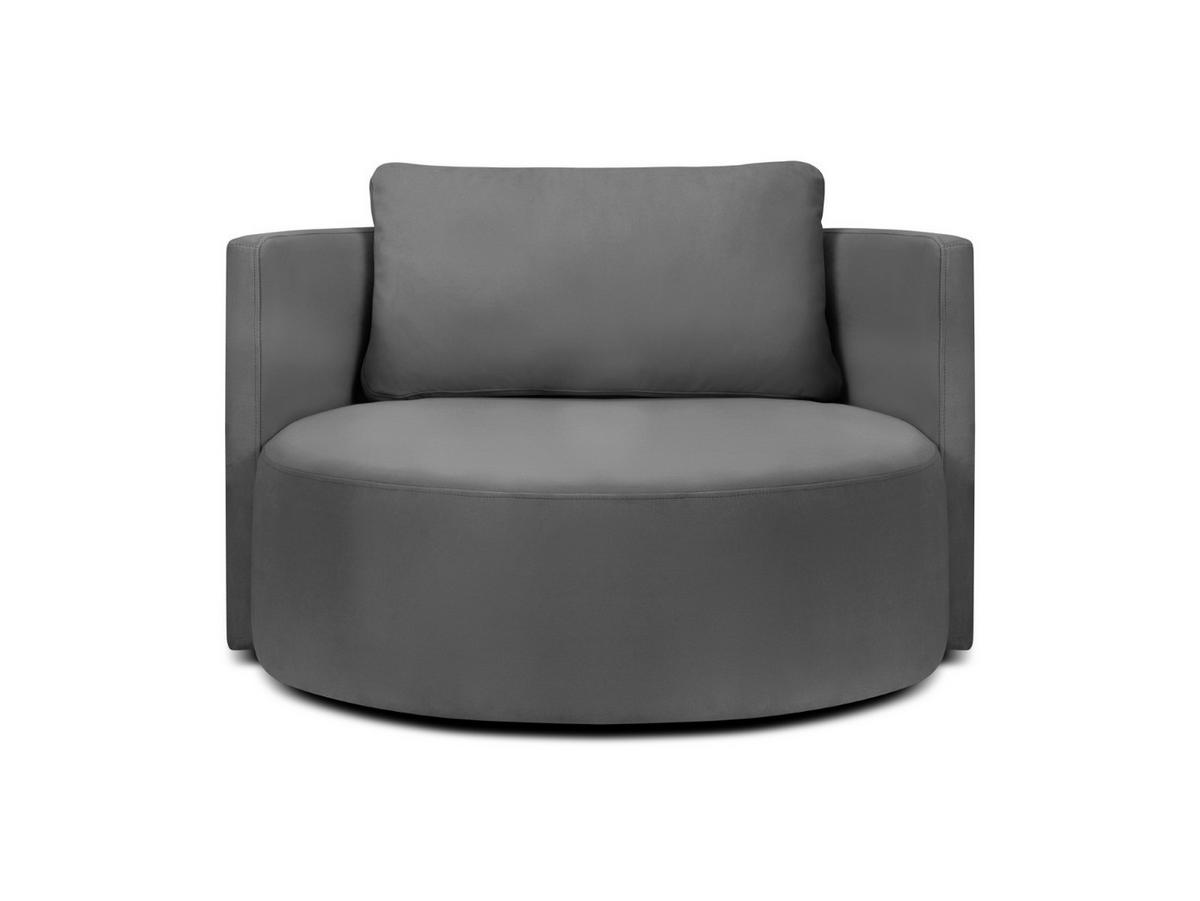 XL-DREHSESSEL Bliss aus Samt dunkelgrau 1,5 Sitzplätze - Dunkelgrau, Textil (112/63/112cm) - Micadoni