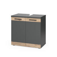 WASCHBECKENUNTERSCHRANK Niko Anthrazit/Viking Oak 60 x 59.1 cm - Anthrazit, Holzwerkstoff (60/59.1/34.3cm) - Vicco