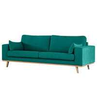 2-SITZER SOFA - Buchefarben/Petrol, Textil (197/81/88cm) - home24