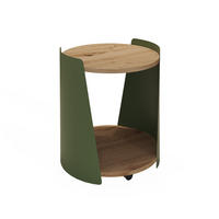 KONFERENČNÍ STŮL Lofta Zelená 40 x 40 cm - zelená barva/barva dubu, kompozitní dřevo (40/40/46cm) - Vicco