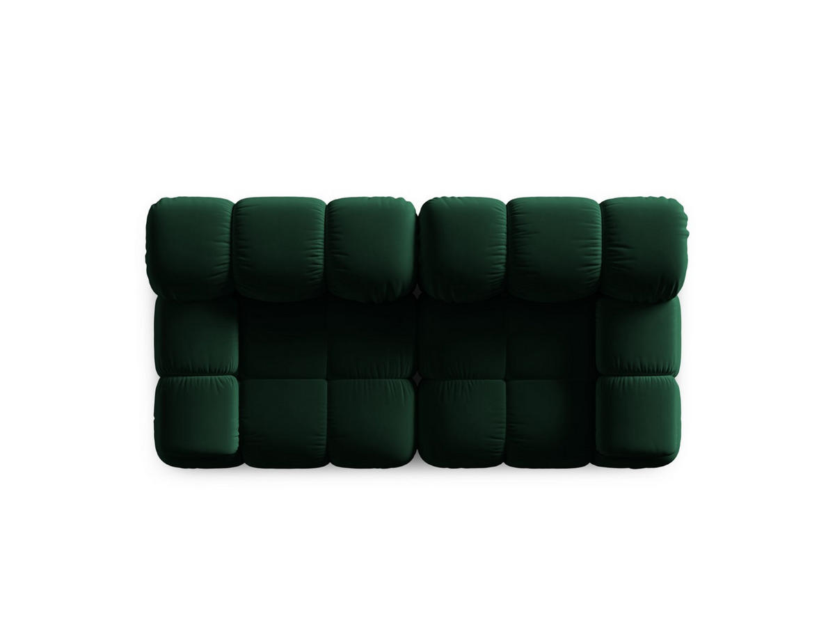 MODULARES-SOFA Bellis aus Samt flaschengrün 2 Sitzplätze - Grün, Textil (94/63/188cm) - Micadoni
