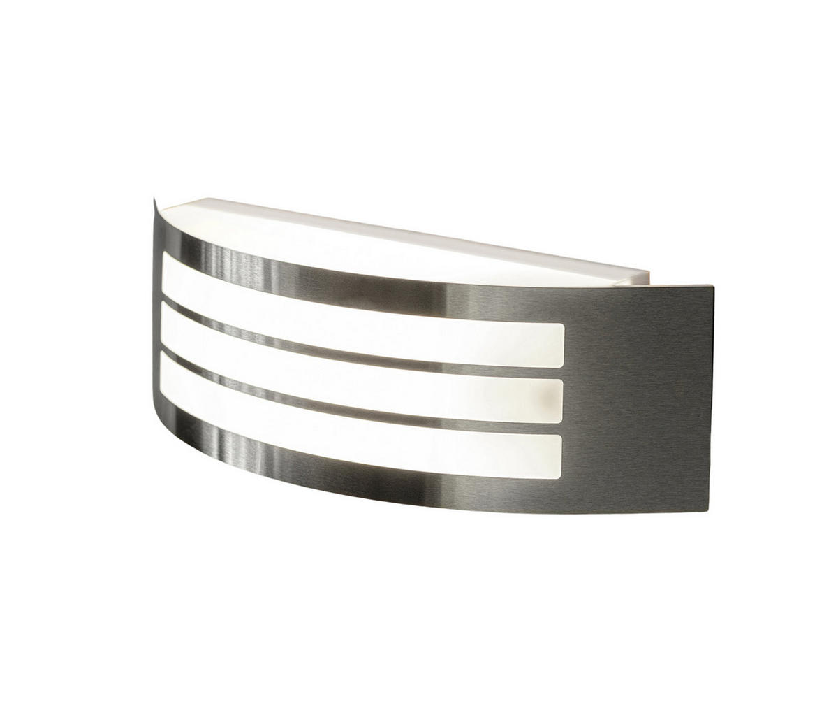 AUSSENWANDLEUCHTE Edelstahl Bogenleuchte E27 - Edelstahlfarben/Silberfarben, Metall (31.5/10/9cm) - CGC Europe