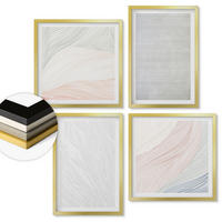 WANDBILDER 4er Set - 50x50 cm & 40x60 cm Goldrahmen - Leuchtende Strukturen, Sandmuster - Goldfarben, Kunststoff (50/50cm) - ArtPrintCave