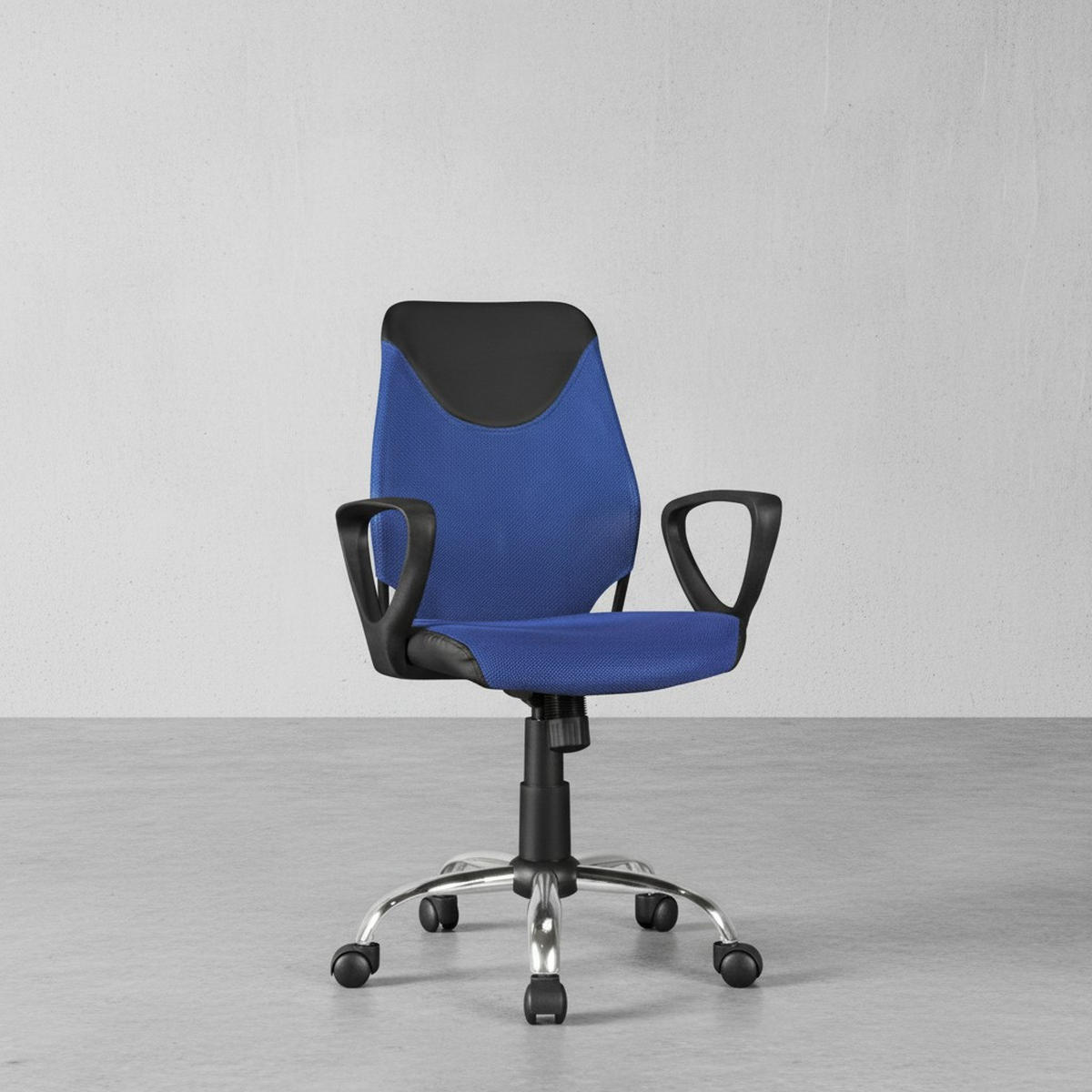 JUGENDDREHSTUHL Nylon Ergonomisch Höhenverstellbar DAVOS, Blau 60x60x101 cm - Blau/Silberfarben, Textil/Metall (60/101/60cm) - KADIMA DESIGN
