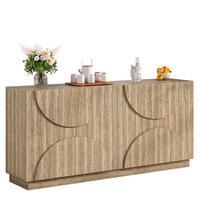 SIDEBOARD 160/40/80 cm in Natur mit Türen, Einlegeböden und Bogenfronten - Naturfarben, Holzwerkstoff (160/80/40cm) - Flora Grace