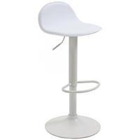 BARHOCKER Lederlook weiß - Weiß, Textil/Metall (39/73/41cm) - CLP