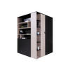 ECKKLEIDERSCHRANK Planet 01 L / P - Eichefarben/Schwarz, Holzwerkstoff (135/190/135cm)