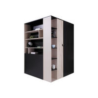 ECKKLEIDERSCHRANK Planet 01 L / P - Eichefarben/Schwarz, Holzwerkstoff (135/190/135cm)