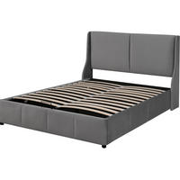 POLSTERBETT 140/190 cm Grau mit hydraulischem Stauraum - Grau, Textil (140/200cm) - OKWISH