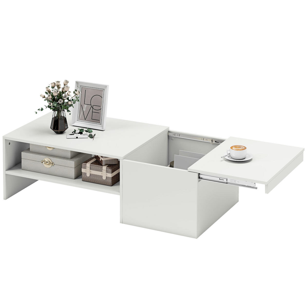 BEISTELLTISCH Weiß 1 Stück - Weiß, Kunststoff (110/52/36cm) - GiPP