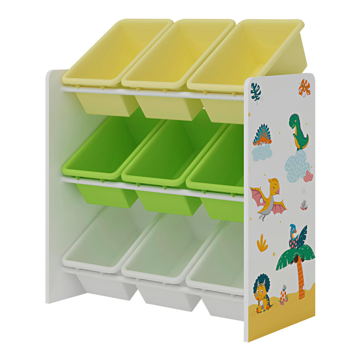 KINDERREGAL Muxía - Gelb/Weiß, Holzwerkstoff/Kunststoff (62/60/26.5cm) - [en.casa]