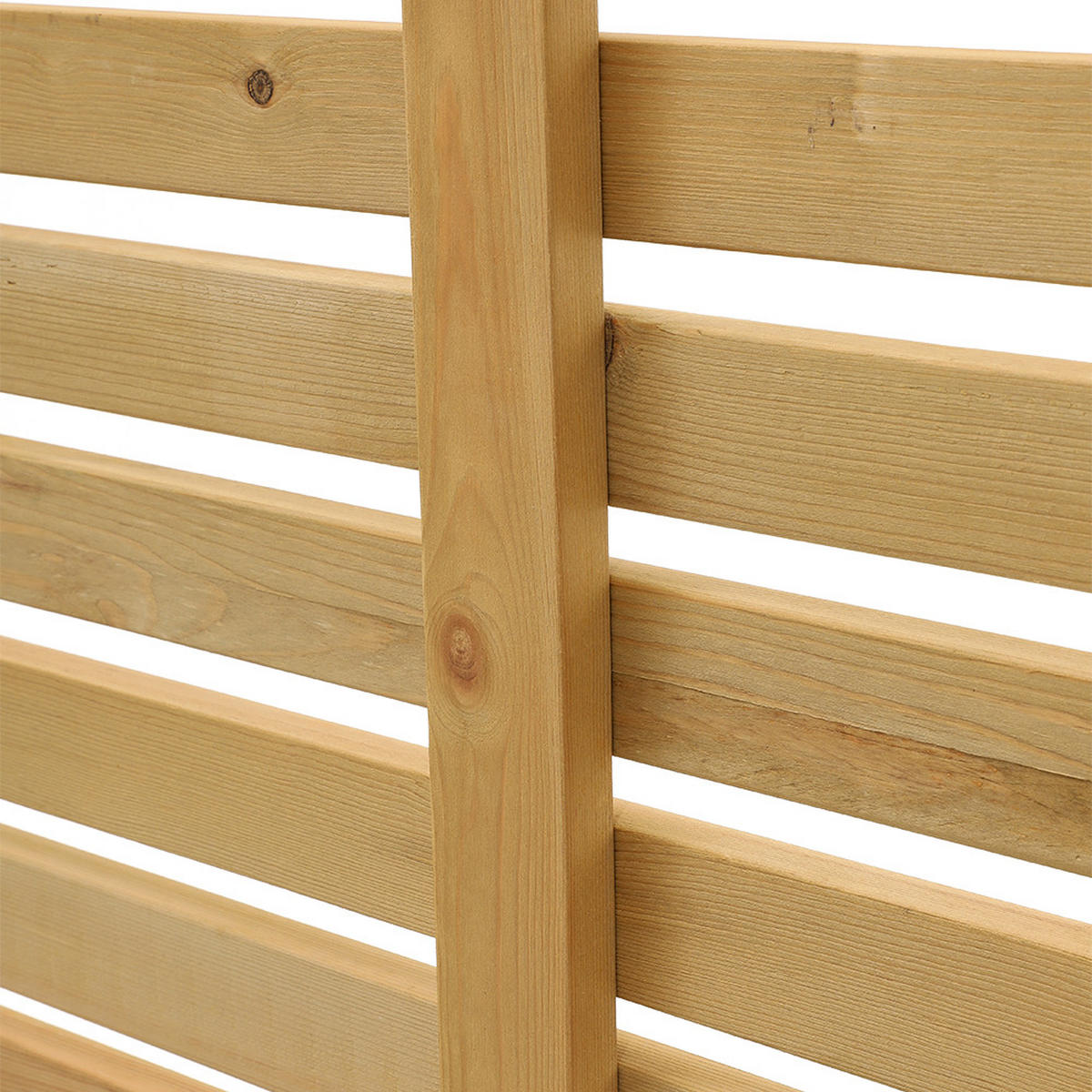 SICHTSCHUTZZAUN aus Kiefernholz in Holzfarbig Lamellen Design pflegeleicht Wasserbasierte 180x180 cm 24,15 kg - Gelb, Holz (4/180cm) - Livingandhome
