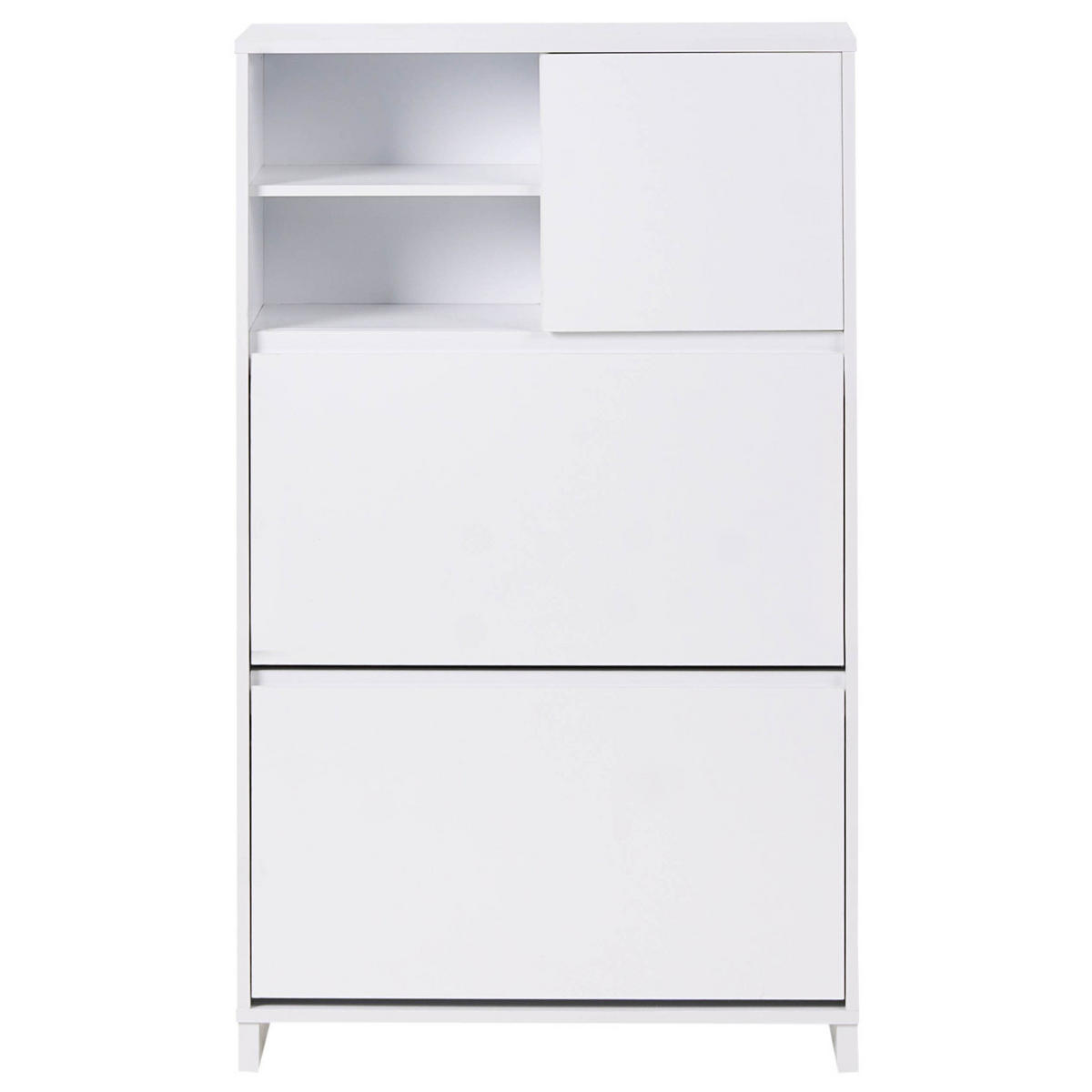 SCHUHSCHRANK Weiß Cobar - Weiß, Holzwerkstoff (70/118/24cm) - Beliani