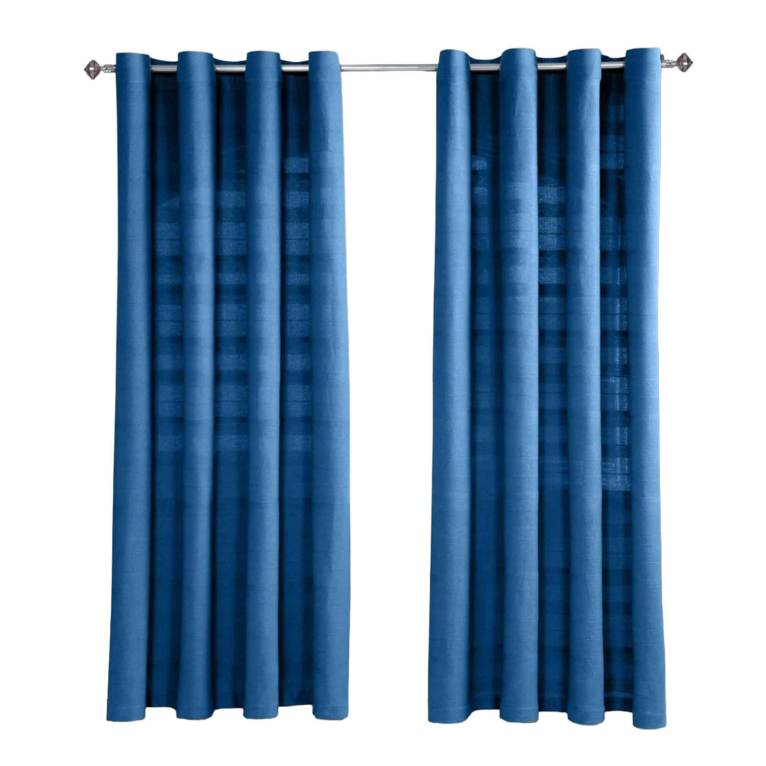 ÖSENVORHANG Rajput blickdicht 2er-Set, 137/137 cm - Blau, Textil (137/137cm) - Homescapes