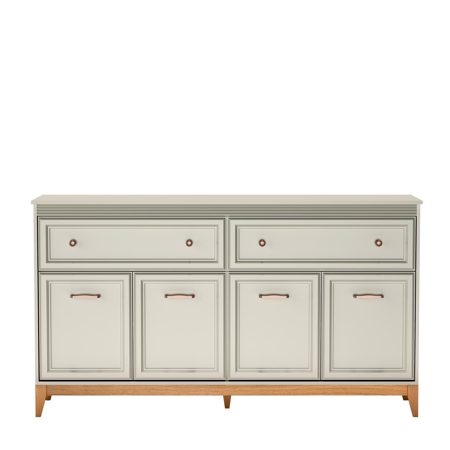 KOMMODE Windsor Kaschmir, Viertürige mit Schubladen - Kaschmir, Holzwerkstoff (179/100/41cm) - Bettso