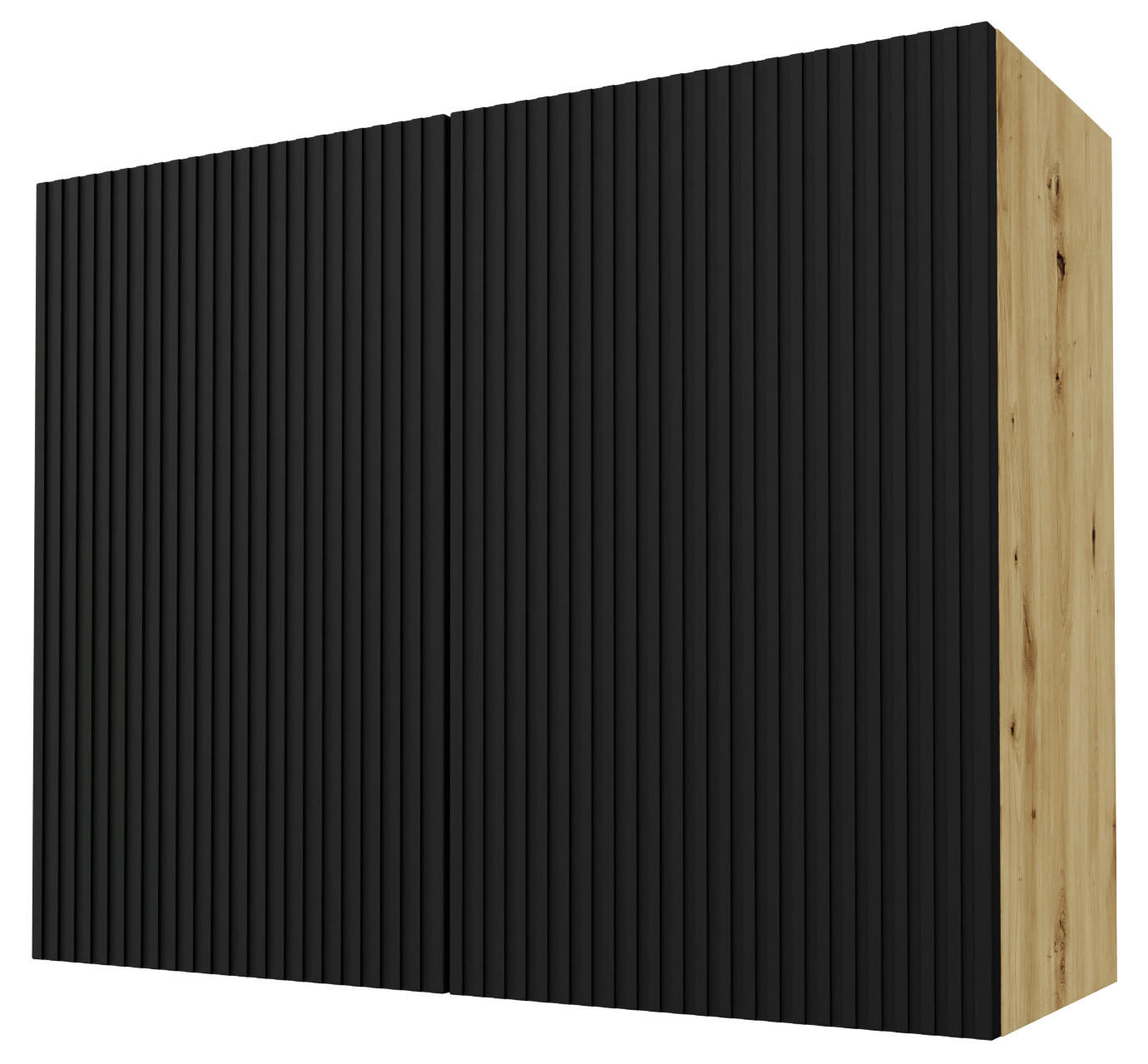 KÜCHENHÄNGESCHRANK Lamello W3/90 Schwarz Matt / Eiche Artisan 90 / 32,5 / 72cm - Eichefarben/Schwarz, Holz/Holzwerkstoff (90/72/32.5cm) - Feldmann-Wohnen