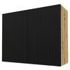 KÜCHENHÄNGESCHRANK Lamello W3/90 Schwarz Matt / Eiche Artisan 90 / 32,5 / 72cm - Eichefarben/Schwarz, Holz/Holzwerkstoff (90/72/32.5cm) - Feldmann-Wohnen