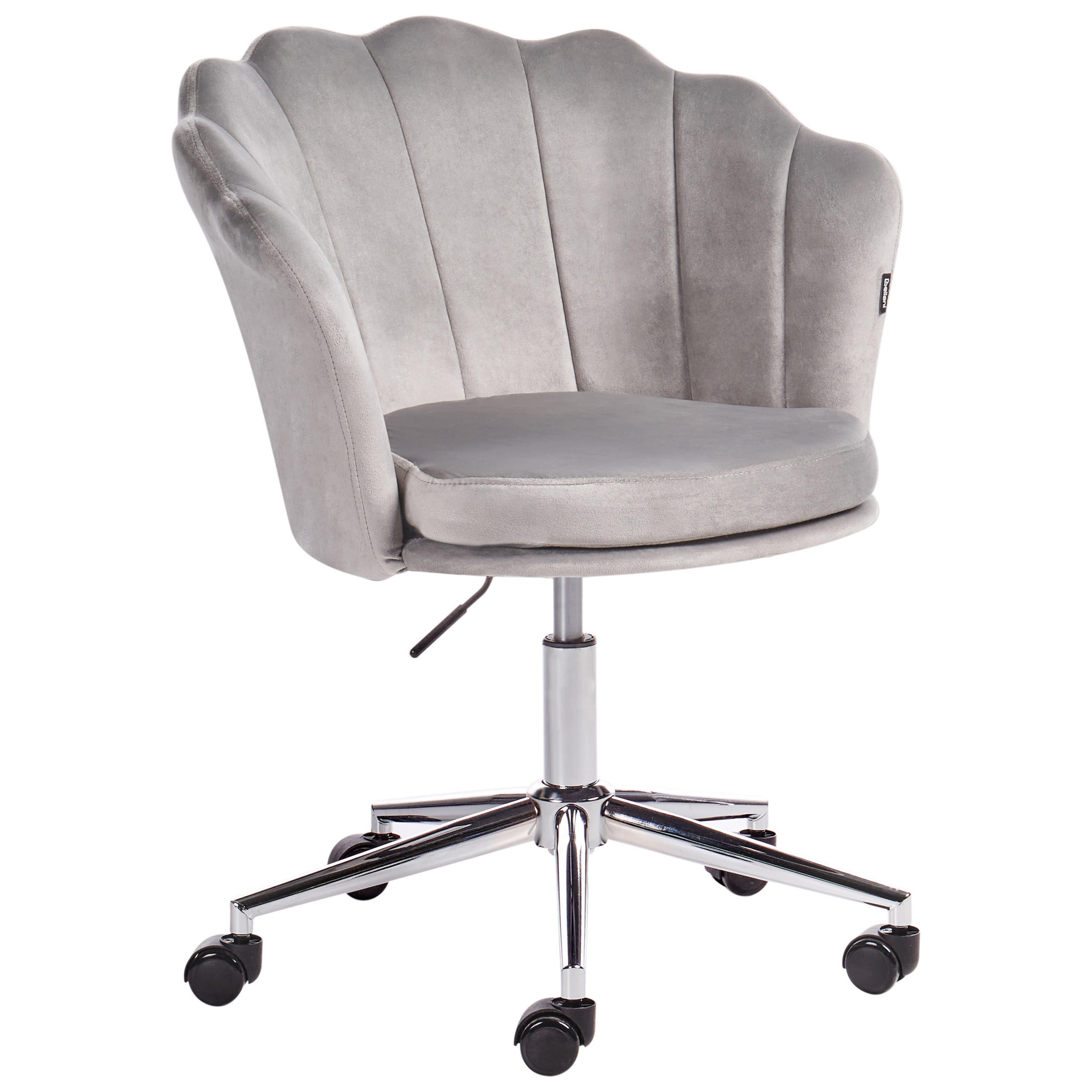 BÜROSTUHL Samtstoff Grau Monticello - Grau, Textil/Metall (60/89/60cm) - Beliani