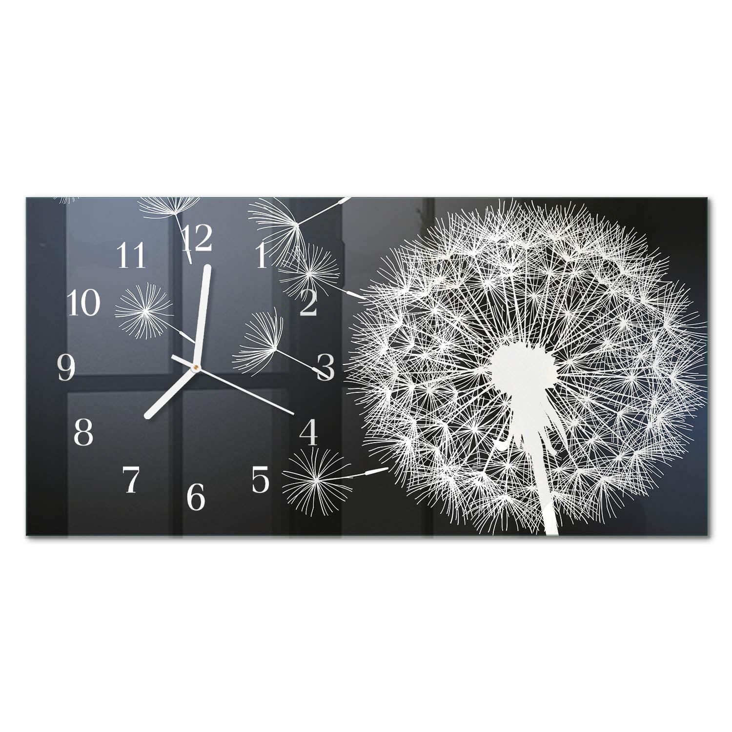 WANDUHR 60x30 cm - Abstraktion - Dunkelblau, Glas (60/30/0.4cm) - TULUP