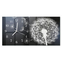 WANDUHR 60x30 cm - Abstraktion - Dunkelblau, Glas (60/30/0.4cm) - TULUP