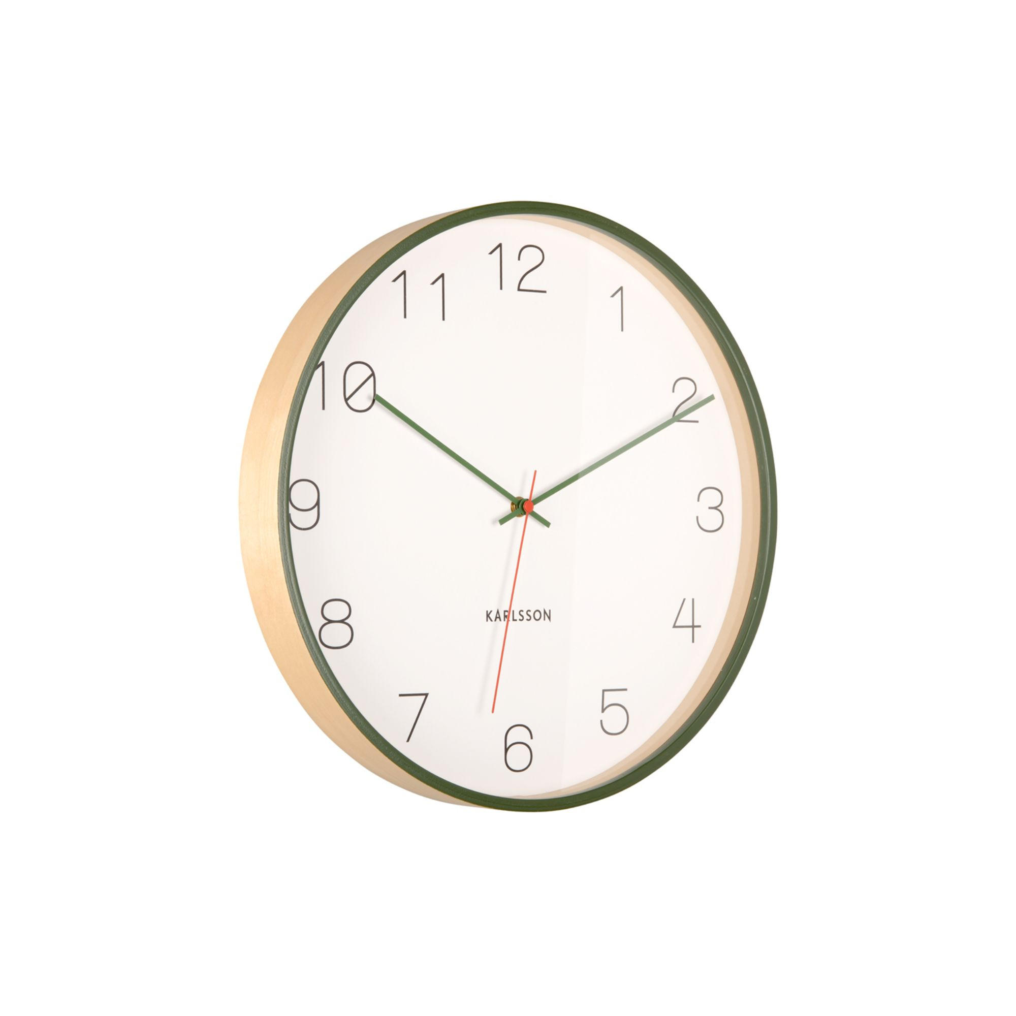 WANDUHR Joy Grün 40/40/5 cm - Grün, Holzwerkstoff (40/5/40cm) - Karlsson