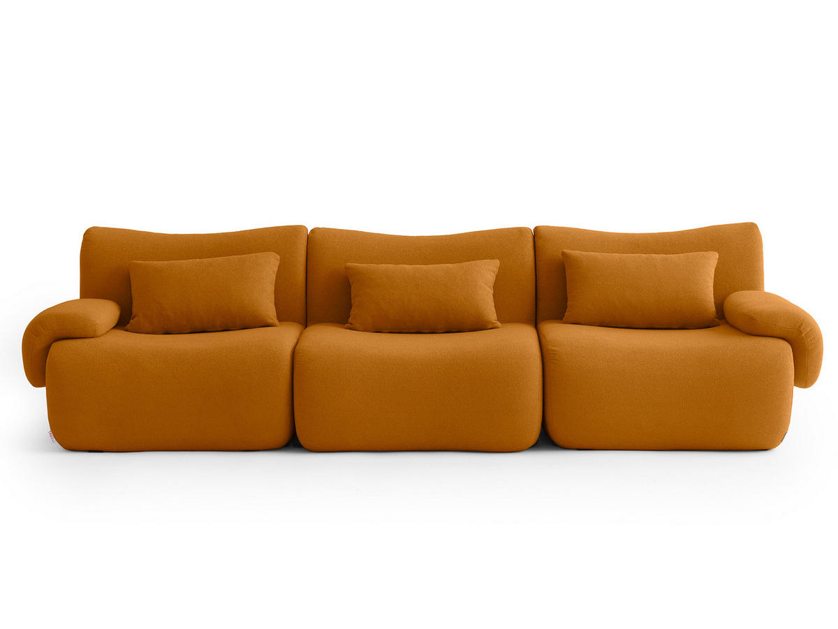3-SITZER-SOFA Bouclé-Stoff Zimtbraun - Hellbraun, Textil (281/73/95cm) - MILYsofa