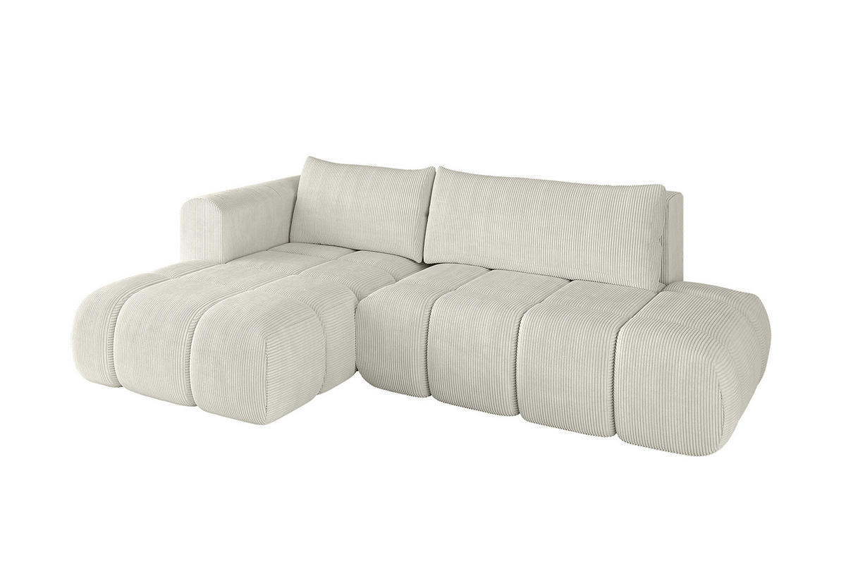ECKSOFA Ottomane Links CLOUD-L 289x180x40 Hellgrau Cord - Hellgrau, Holzwerkstoff/Kunststoff (180/289cm) - ALTDECOR