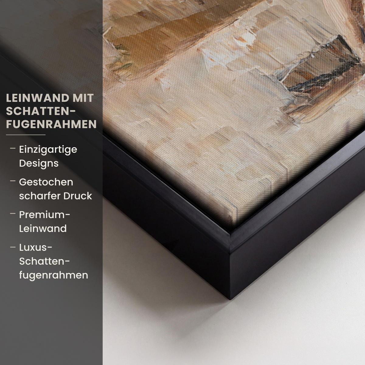 LEINWAND Bilder mit Rahmen - Ölgemälde - Frau - Wein - 40x30 - Hellbraun, Textil (40/30cm) - MuchoWow