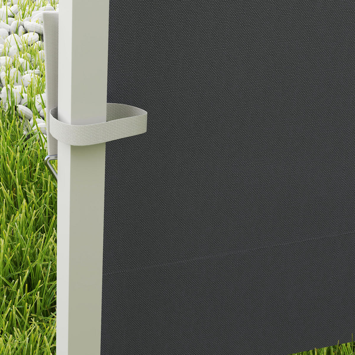 PAVILLON-SEITENWAND, Oxford-Stoff dunkelgrau mit Fenstern - Grau, Textil (10/30/20cm) - Vallsero