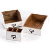 ORGANIZER-SET Office 3-teilig Mahagoni Holz, mit beschreibbarer Tafel 06 weiß-landhaus - Weiß, Holz (24/16/21cm) - DESIGN DELIGHTS