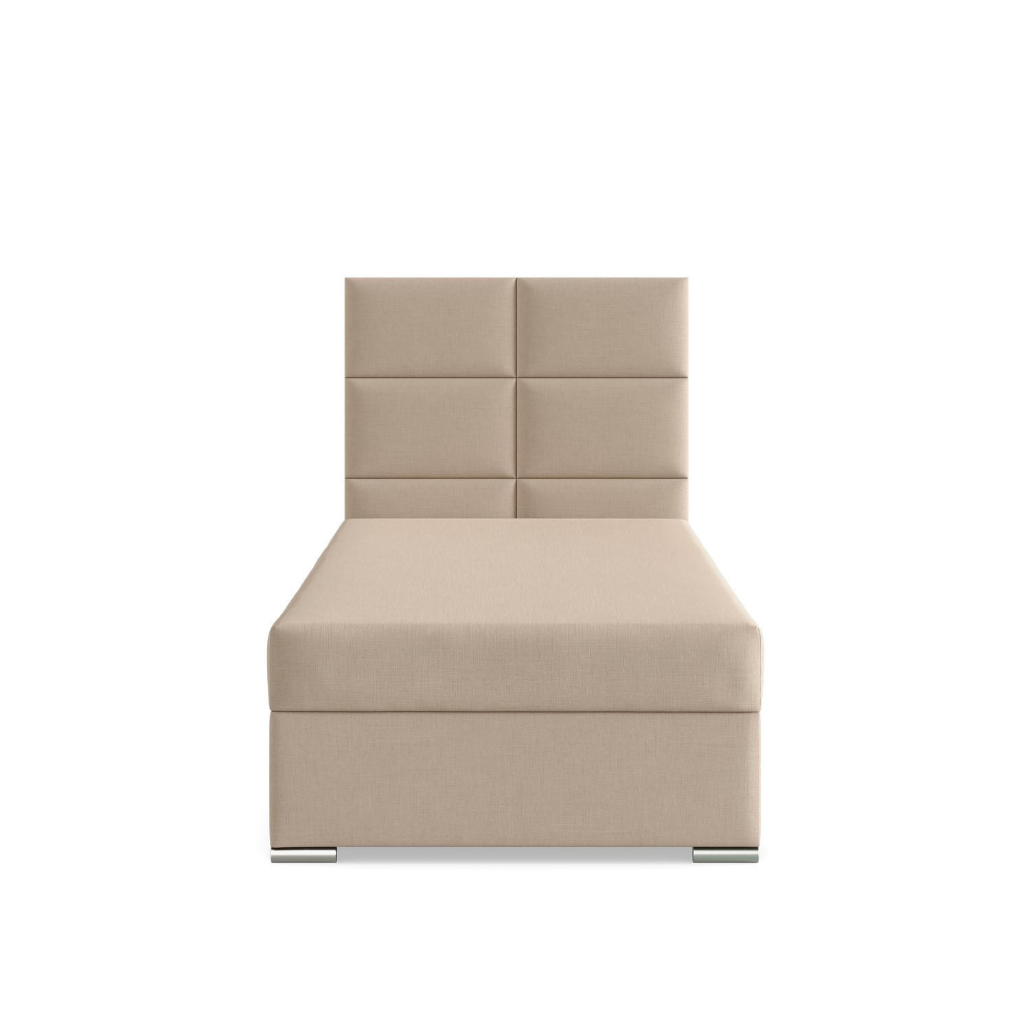 BOXBETT MIT KOPFTEIL 90x200 CALVI, Beige - Beige, Textil (90/200cm) - Mebligo