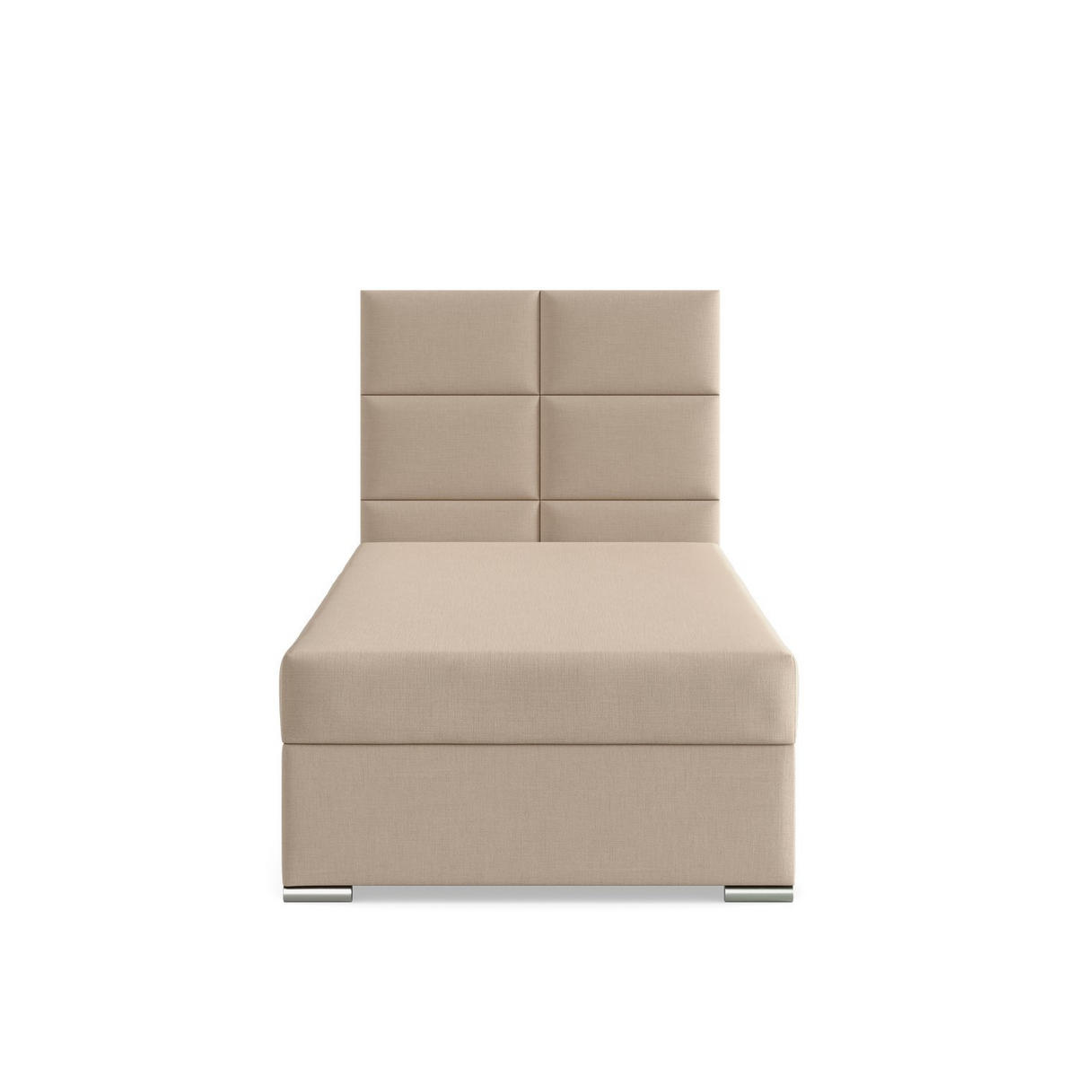 BOXBETT MIT KOPFTEIL 90x200 CALVI, Beige - Beige, Textil (90/200cm) - Mebligo