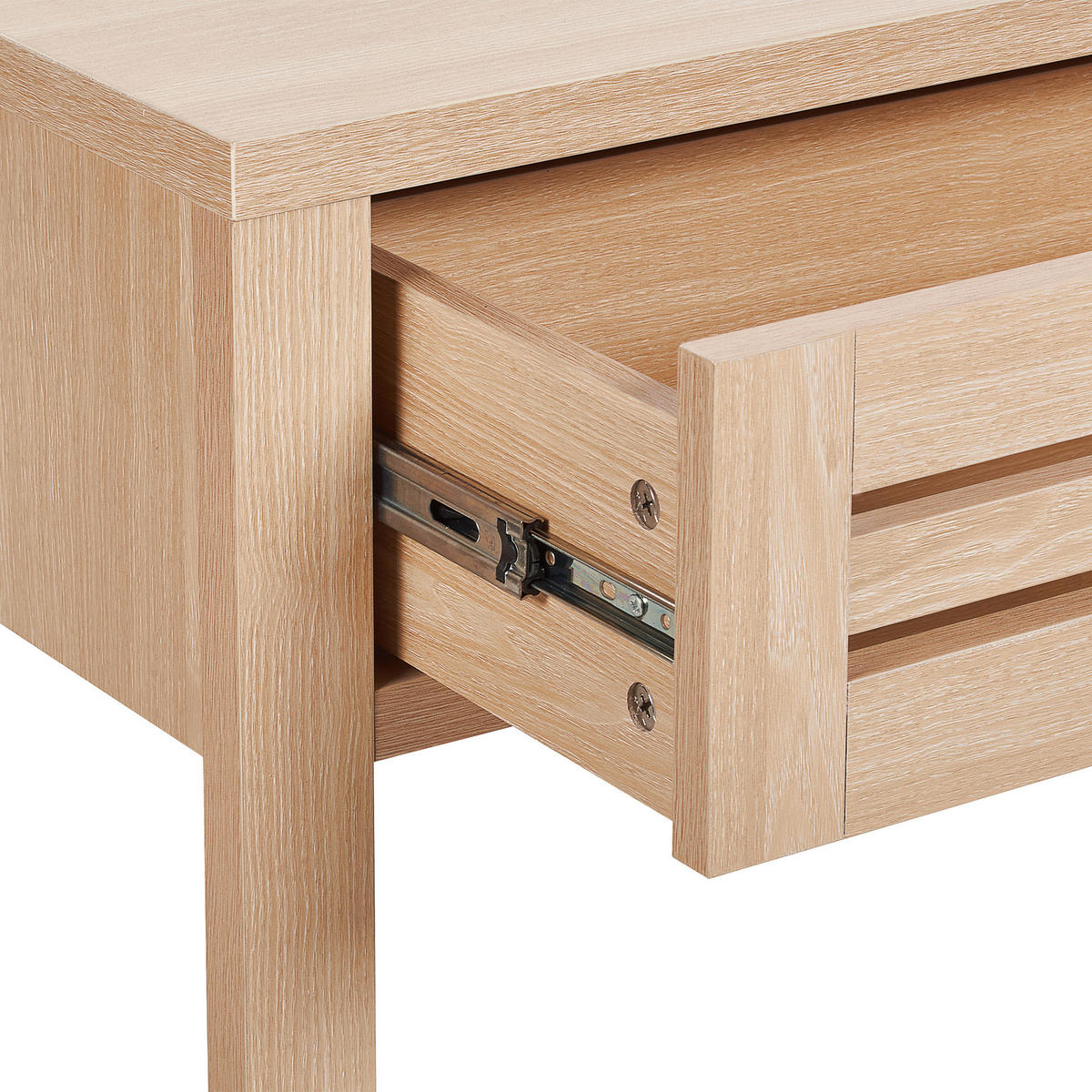 KONSOLENTISCH heller Holzfarbton 2 Schubladen Randa - Hellbraun, Holzwerkstoff (35/100/75cm) - Beliani