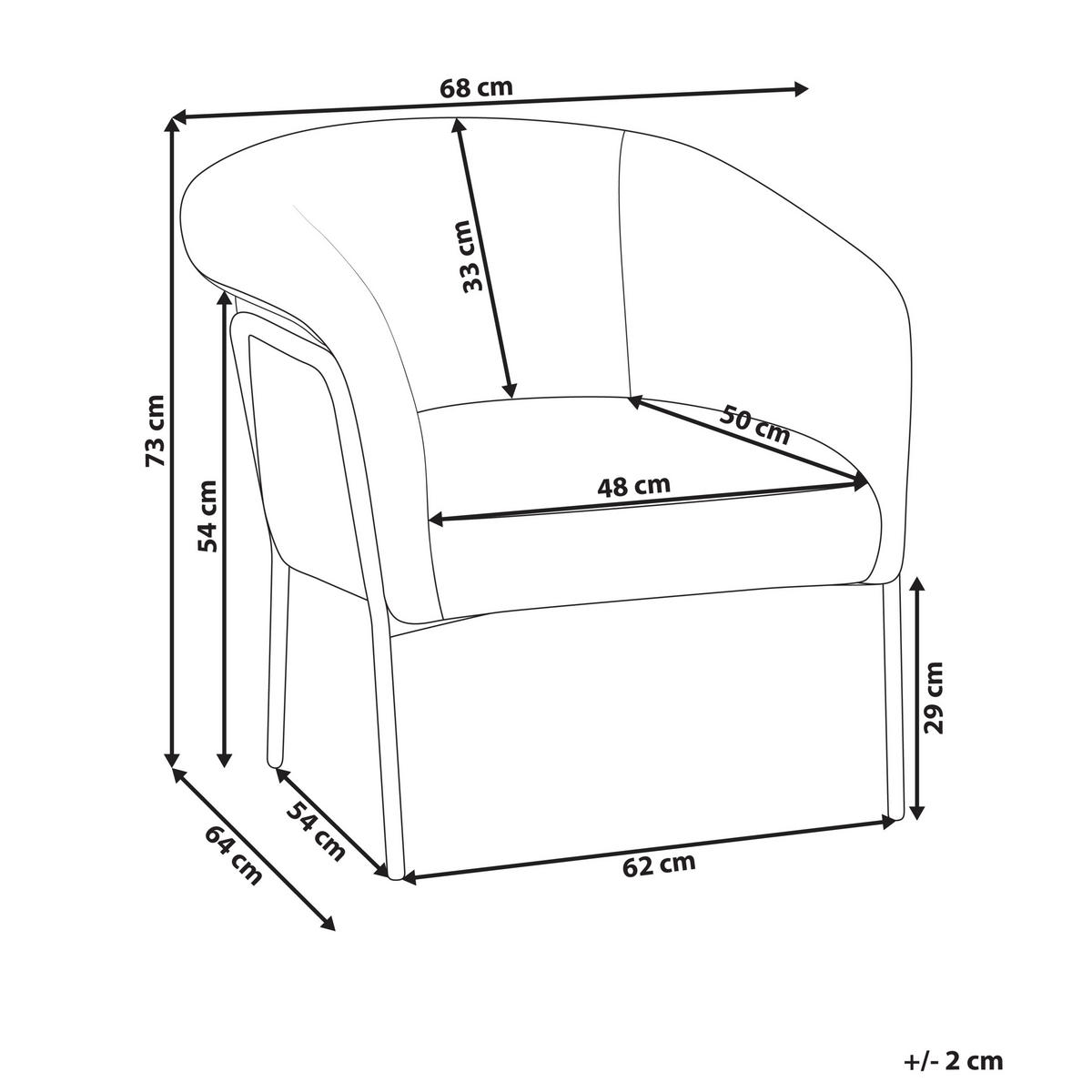 SESSEL Hellbeige Krossen - Beige/Schwarz, Textil (68/73/64cm) - Beliani