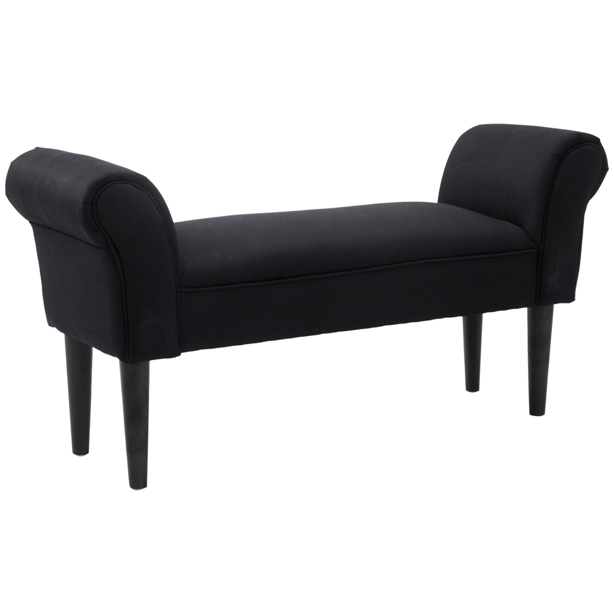SITZBANK für Schlafzimmer Bettbank Polsterbank MDF Schaumstoff Schwarz - Schwarz, Kunststoff (36/51/102cm) - HOMCOM